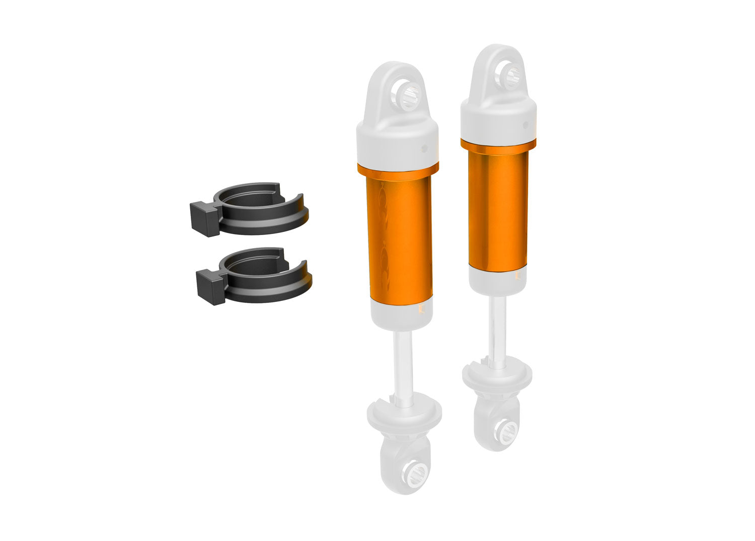 TRAXXAS BLUE - Body, GTM shock, 6061-T6 aluminum  (includes spring pre-load spacers) (2) -  - Traxxas