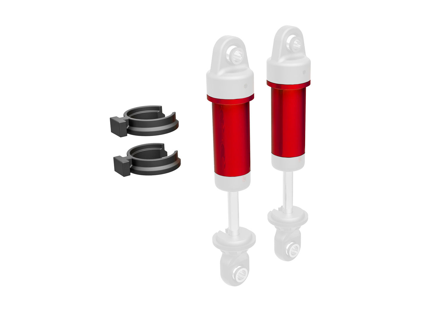 TRAXXAS BLUE - Body, GTM shock, 6061-T6 aluminum  (includes spring pre-load spacers) (2) -  - Traxxas