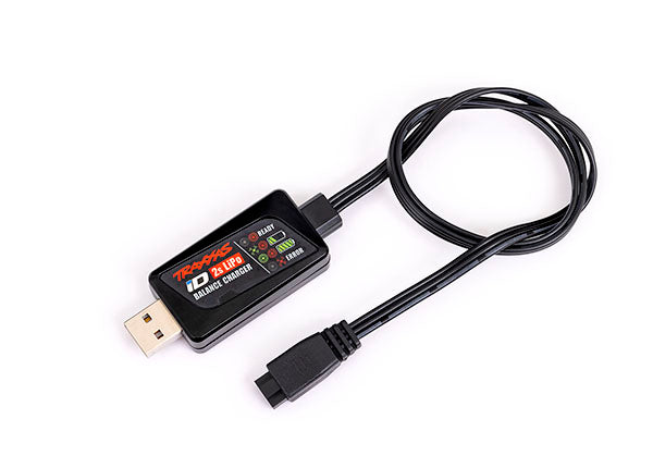 TRAXXAS  Charger, iD® Balance, USB (2-cell 7.4 volt LiPo with iD® connector only) -  - Traxxas