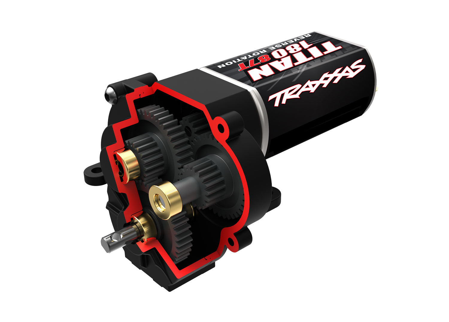 TRAXXAS TRX4M Transmission, complete (high range (trail) gearing) (16.6:1 reduction ratio) (includes Titan® 87T motor) -  - Traxxas