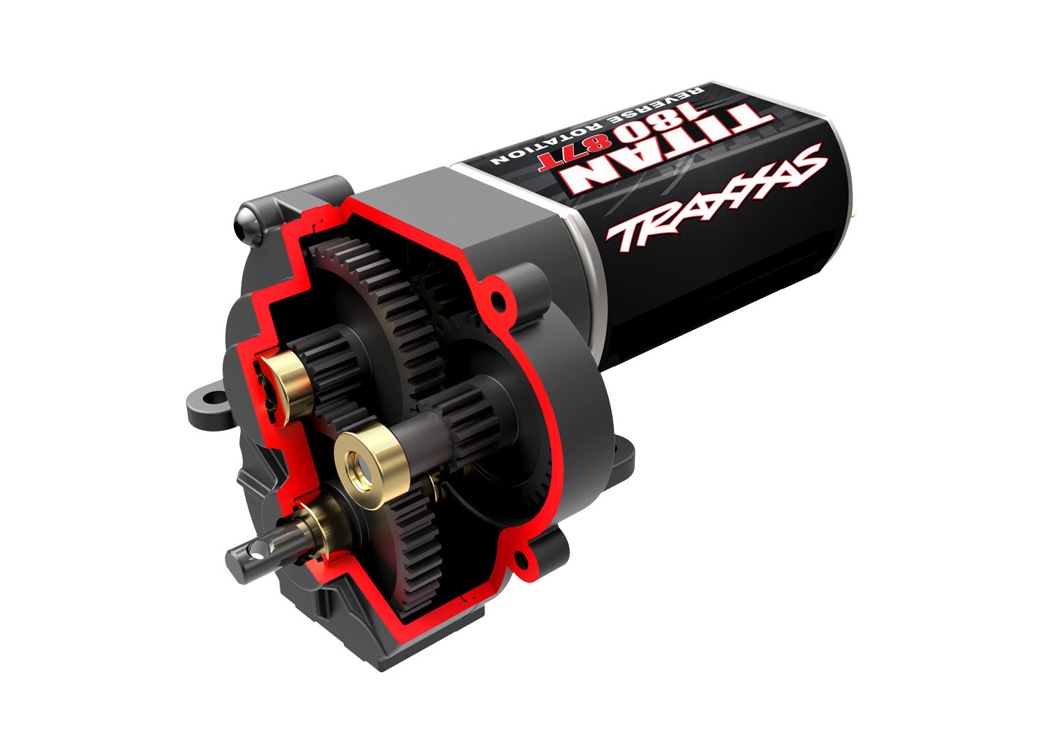 TRAXXAS Transmission, complete (low range (crawl) gearing) (40.3:1 reduction ratio) (includes Titan® 87T motor) -  - Traxxas