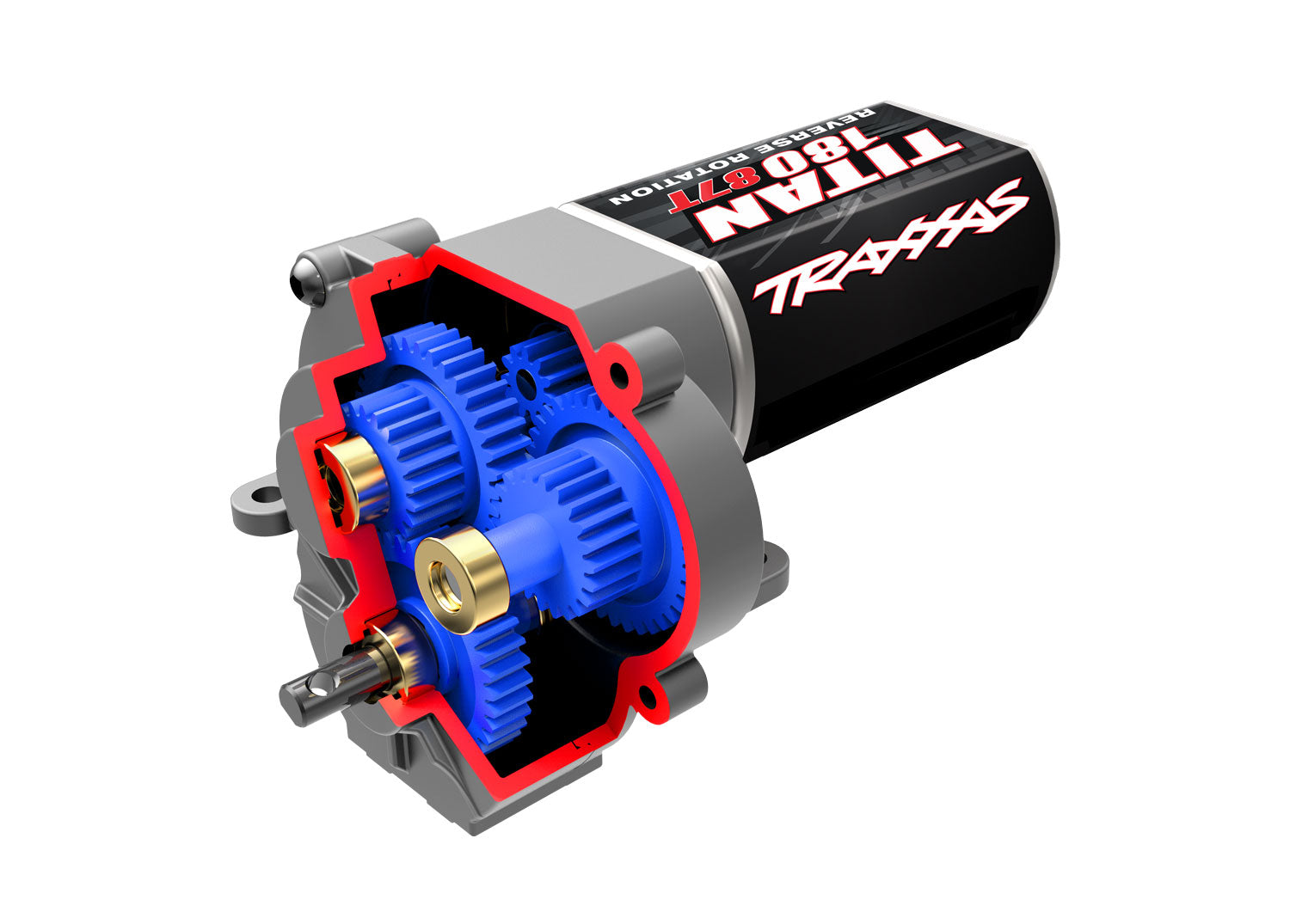 TRAXXAS Transmission, complete (speed gearing) (9.7:1 reduction ratio) (includes Titan® 87T motor) -  - Traxxas