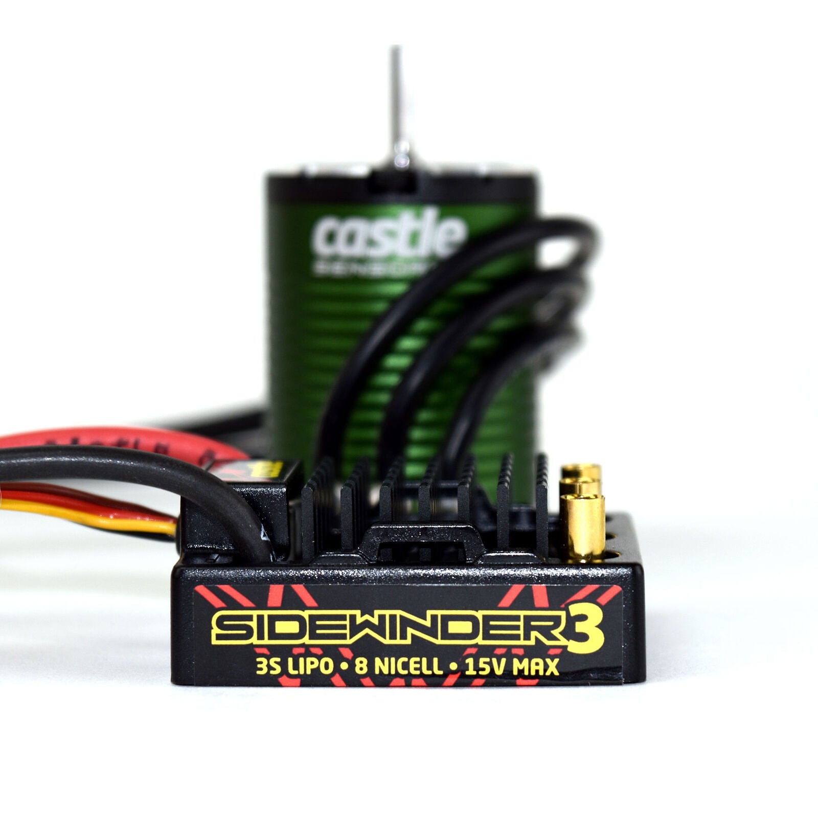 CASTLE CREATIONS 1/10 SV3 Sidewinder Waterproof ESC / 1406-4600Kv Brushless Motor Combo: 4mm Bullet -  - Horizon Hobbies, Inc.