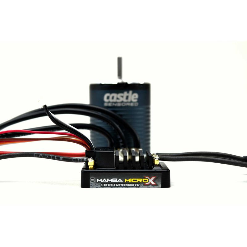 Castle Creations 1/10 Mamba Micro X Crawler Edition ESC/1406-2280Kv Sensored Brushless Motor Combo: 4mm Bullet - ESC/Motor - Castle Creations