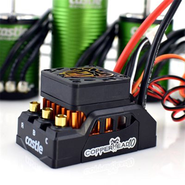 Castle Creations Copperhead 10 Waterproof 1/10 Sensored Combo w/1406 (4600Kv) (Basher Edition) - Motor/ESC - Castle Creations