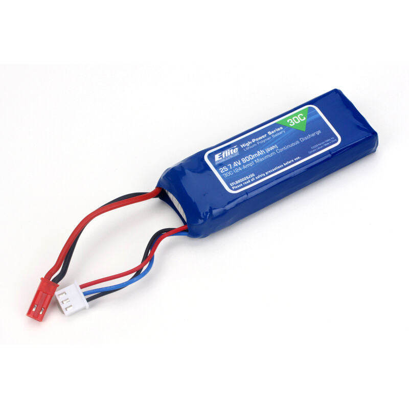 E-flite 2S LiPo 30C Battery (7.4V/800mAh) w/JST Connector - Remote Control Toys - Horizon Hobbies, Inc.