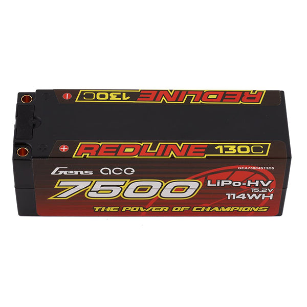 Gens Ace 4s LiHV LiPo Battery 130C w/5mm Bullets & T-Style Adapter (15.2V/7500mAh) - Remote Control Toys - AMain Distributing