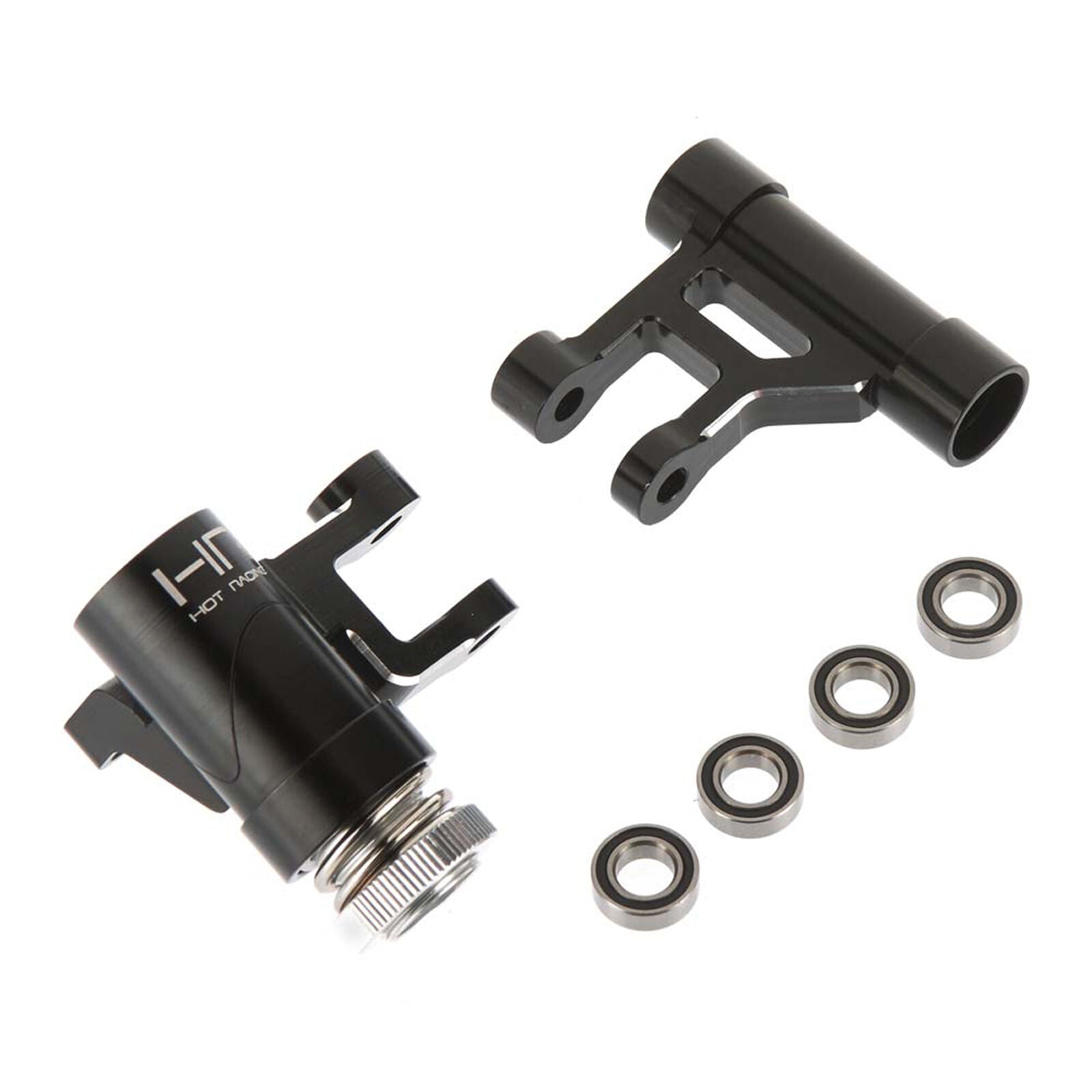 HOT RACING Black Aluminum Bearing Steering: Losi DBXL, Monster Truck XL -  - Horizon Hobbies, Inc.