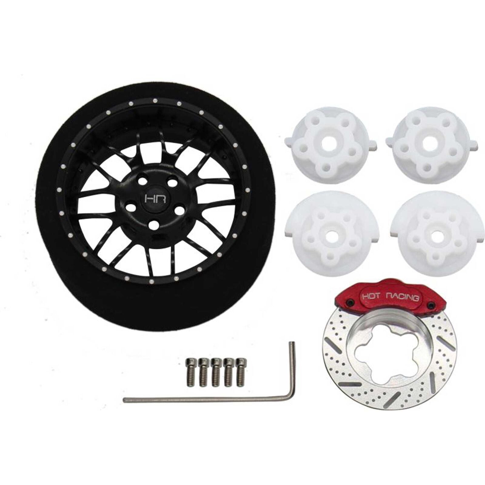 HOTRACING Black 8 Double Spoke Aluminum Steering Transmitter Wheel -  - Horizon Hobbies, Inc.