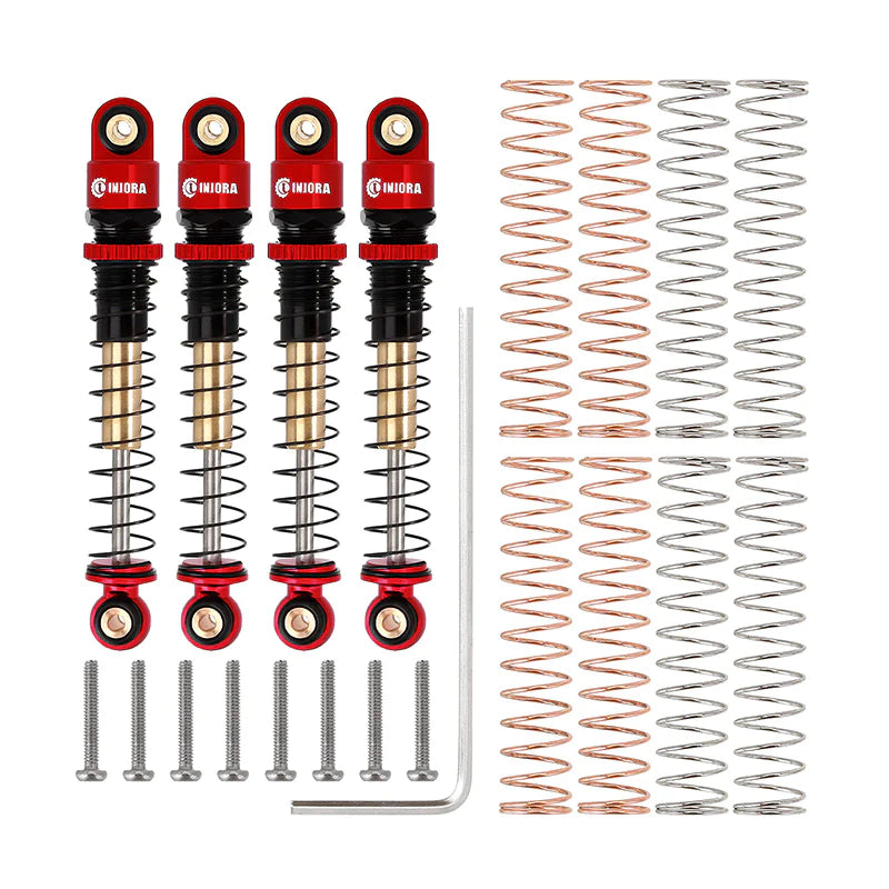 INJORA 43mm Aluminum Threaded Double Barrel Shocks Dampers For Axial SCX24 (4PCS) -  - INJORA