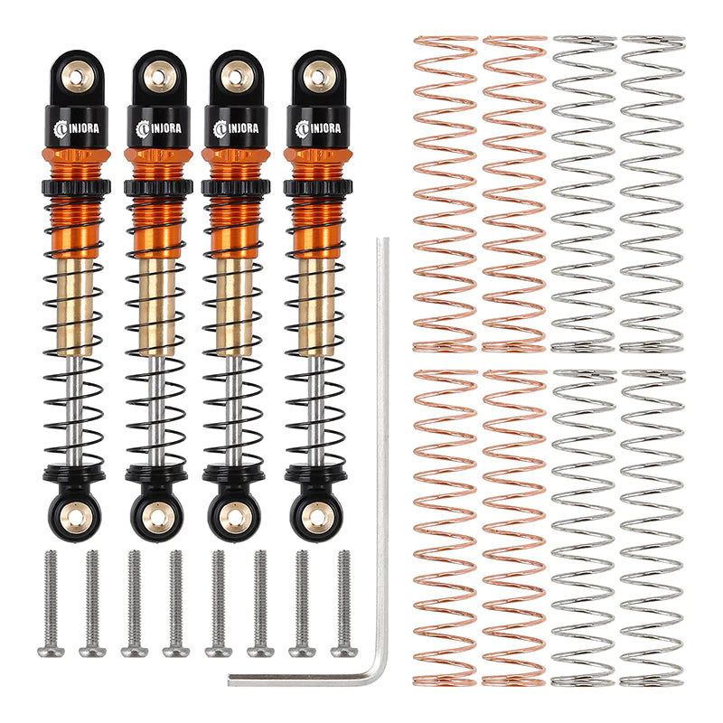 INJORA 43mm Aluminum Threaded Double Barrel Shocks Dampers For Axial SCX24 (4PCS) -  - INJORA