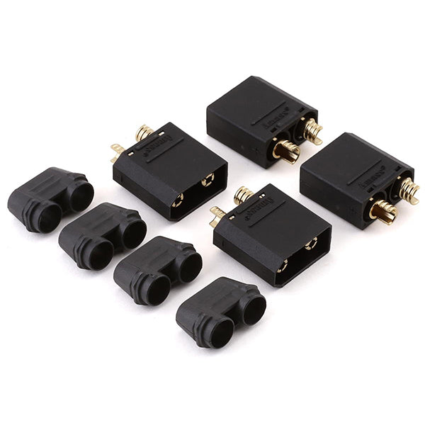 Maclan XT90 Connectors (4 Male) (Black) - Part - AMain Distributing