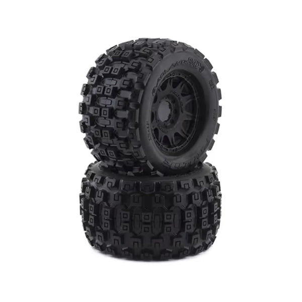 Pro-Line Badlands MX38 3.8" Tire w/Raid 8x32 Wheels (Black) (2) (M2) w/Removable Hex -  - Horizon Hobbies, Inc.