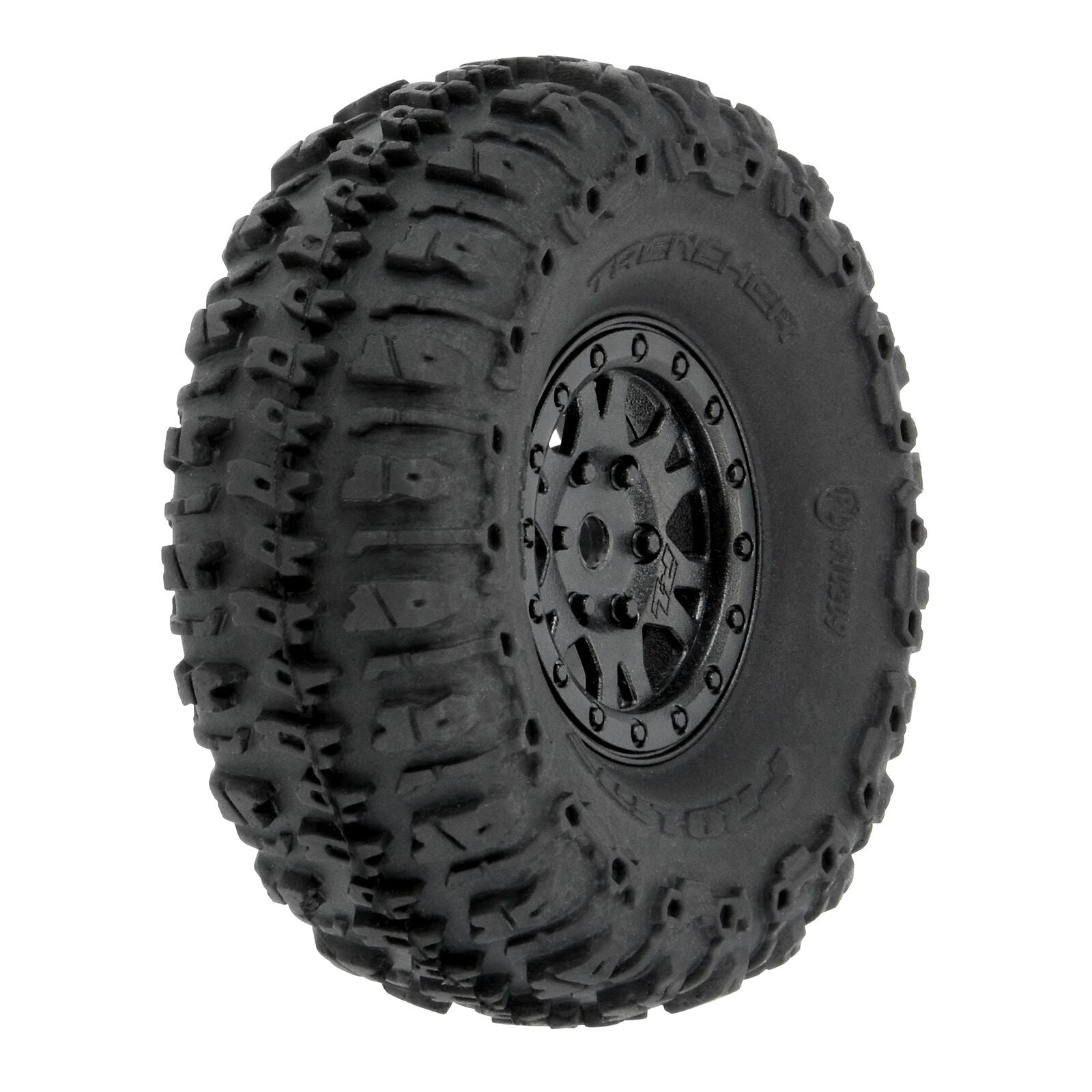 PROLINE 1/24 Trencher Fr/Rr 1.0" Tires Mounted 7mm Black Impulse (4): SCX24 -  - Horizon Hobbies, Inc.
