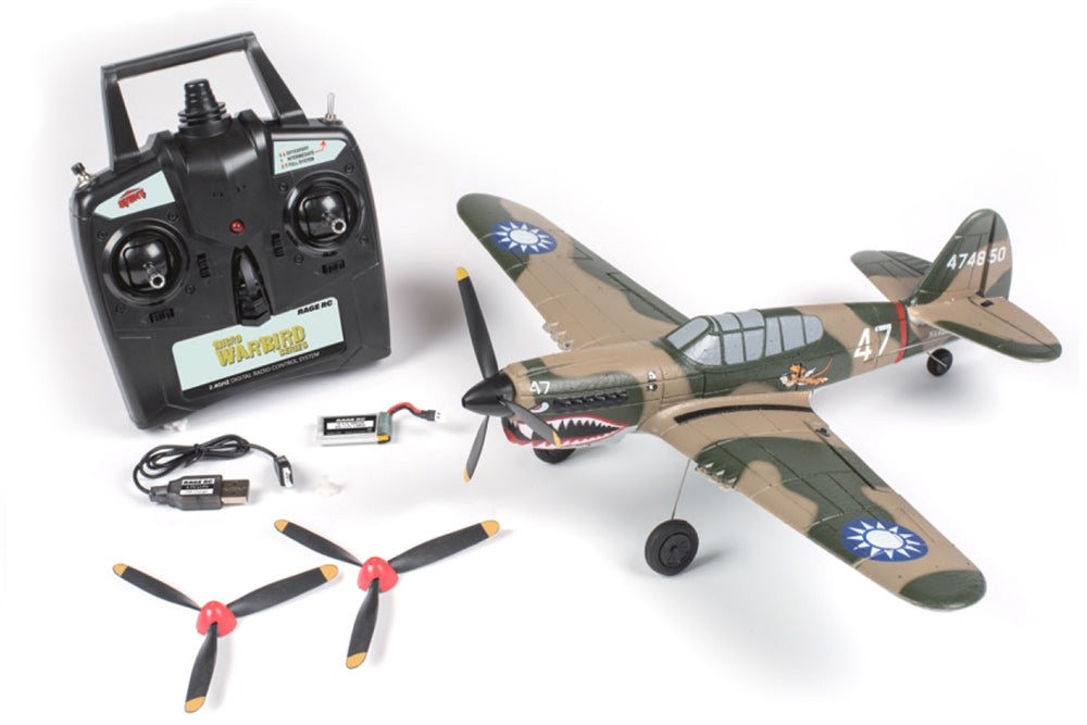 Rage RC Curtiss P-40 Warhawk Micro RTF Airplane -  - HRP Distributing, Inc.