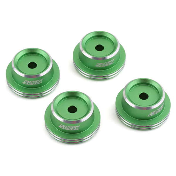 Samix SCX-6 Aluminum Shock Spring Cup (Green) (4) - Accessories - AMain Distributing