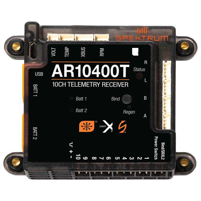 Spektrum RC AR10400T 10-Channel DSMX PowerSafe Telemetry Receiver -  - Horizon Hobbies, Inc.