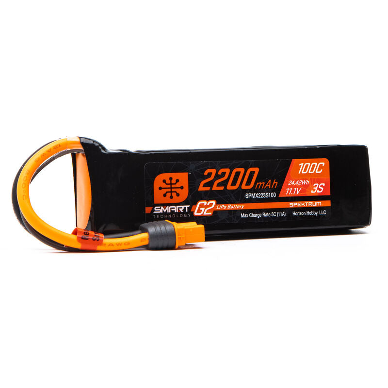 Spektrum RC 4S Smart 100C LiPo Battery w/IC3 Connector (14.8V/2200mAh) - Remote Control Toys - Horizon Hobbies, Inc.