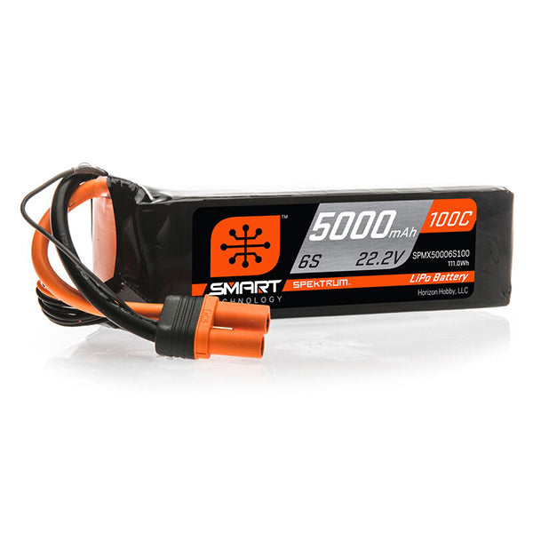 Spektrum RC 6S Smart LiPo 100C Battery Pack w/IC5 Connector (22.2V/5000mAh) - Remote Control Toys - Horizon Hobbies, Inc.