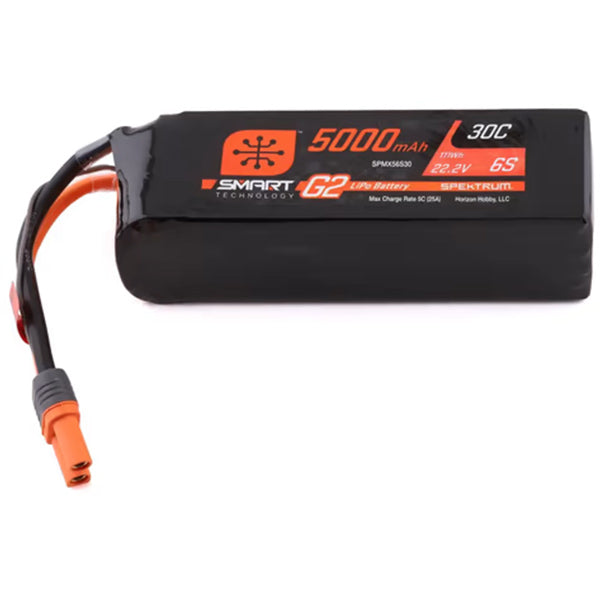 Spektrum RC 6S Smart G2 LiPo 30C Battery Pack (22.2V/5000mAh) w/IC5 Connector - stpatty - Horizon Hobbies, Inc.