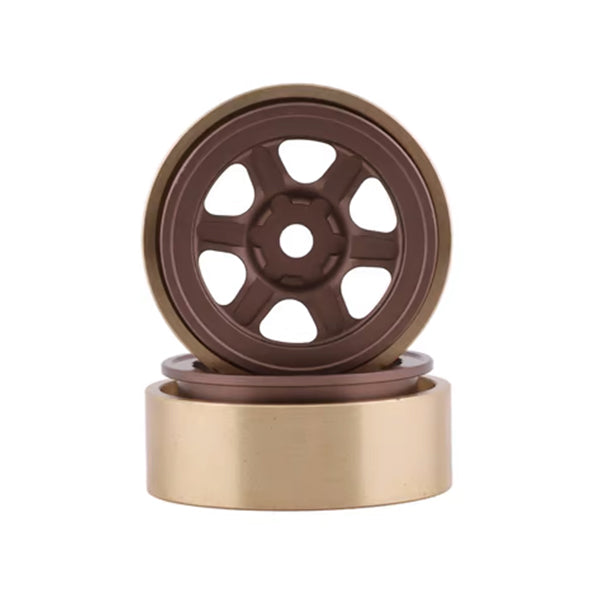 SSD RC SCX24 1.0” Aluminum/Brass Challenger Wheels (Bronze) (2) - Wheel/Tires - AMain Distributing
