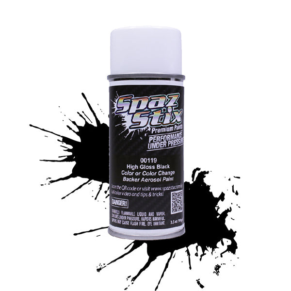 Spaz Stix "High Gloss Black" Backer Spray Paint (3.5oz) -  - HRP Distributing, Inc.