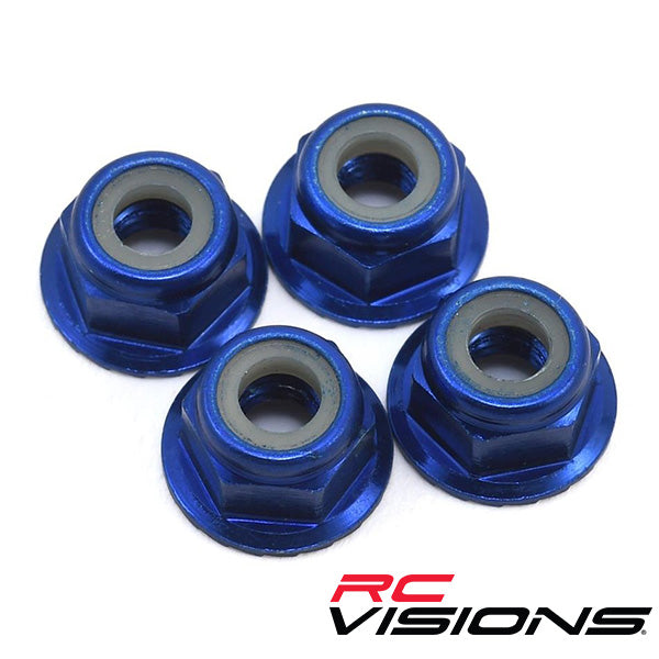 Traxxas 4mm Aluminum Flanged Serrated Nuts (4) - Remote Control Toys - Traxxas
