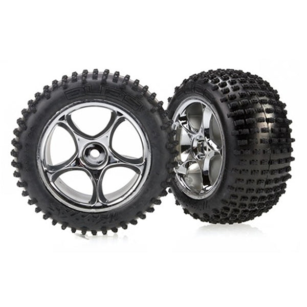 Traxxas Tires+Wheels 2.2In Black Chrome Wheels -  - Traxxas