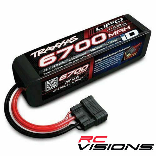 Traxxas 4S "Power Cell" 25C LiPo Battery w/iD Traxxas Connector (14.8V/6700mAh) - Remote Control Toys - Traxxas
