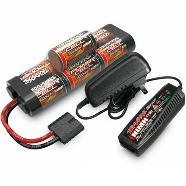 Traxxas 7-Cell NiMH Battery/Charger Completer Pack w/One Power Cell 3000mAh 8.4V Hump Battery - Remote Control Toys - Traxxas