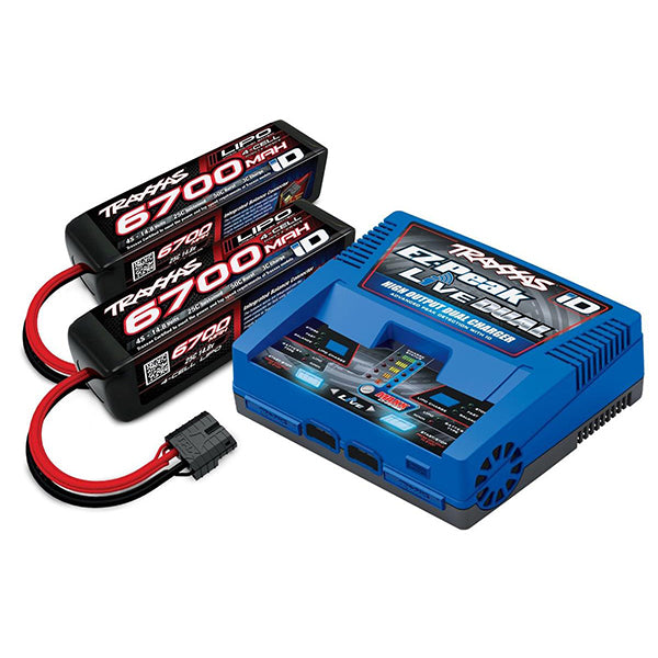Traxxas EZ-Peak Live 4S "Completer Pack" Multi-Chemistry Battery Charger w/Two Power Cell 4S Batteries (6700mAh) - Remote Control Toys - Traxxas