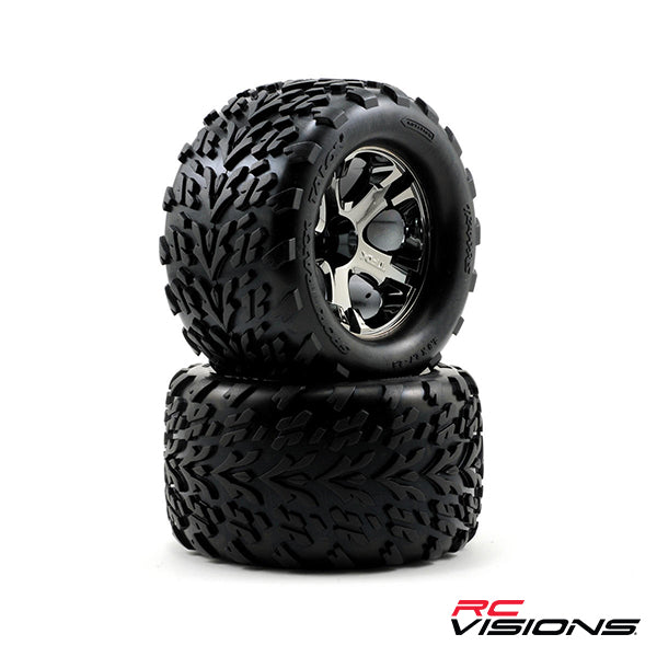 Traxxas Talon Front Tires w/All-Star Wheels (2) (Chrome) - Remote Control Toys - Traxxas