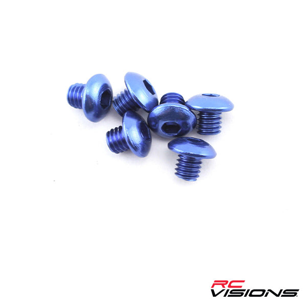 Traxxas 4x4mm Aluminum Button Head Screws (Blue) (6) - Remote Control Toys - Traxxas