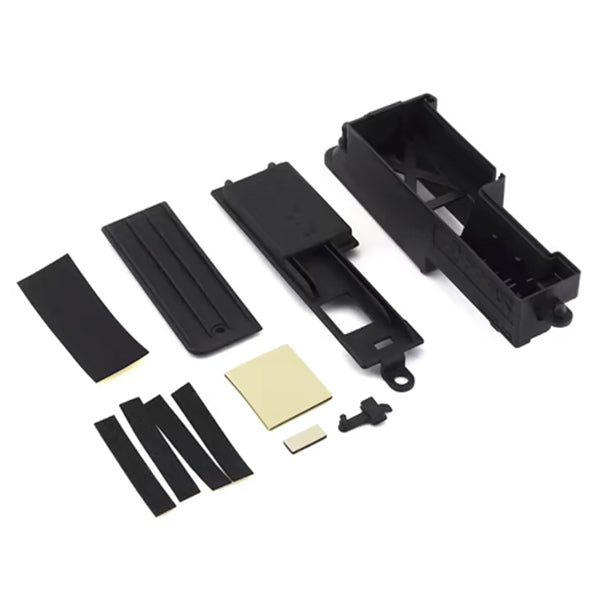 Traxxas Electronics box, right/ box cover/ charge jack plug (rubber)/ foam padding and adhesive -  - Traxxas