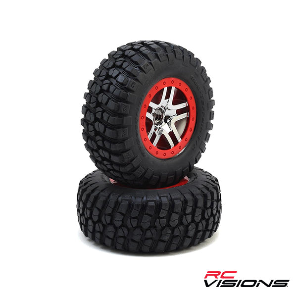 Traxxas BFGoodrich Mud TA Front Tires (2) (Satin Chrome) (S1) w/Split-Spoke Front Wheel - Remote Control Toys - Traxxas