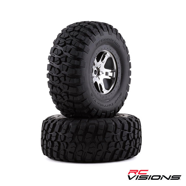 Traxxas BFGoodrich KM2 Tire w/SCT Rear Wheel (2) (Satin Chrome) (Standard) - Wheel/Tires - Traxxas