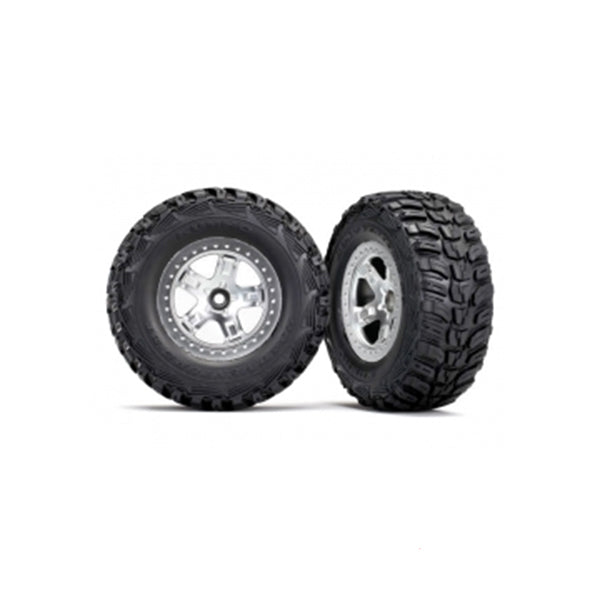 Traxxas  Kumho tires satin chrome, beadlock style wheels - Wheel/Tires - Traxxas