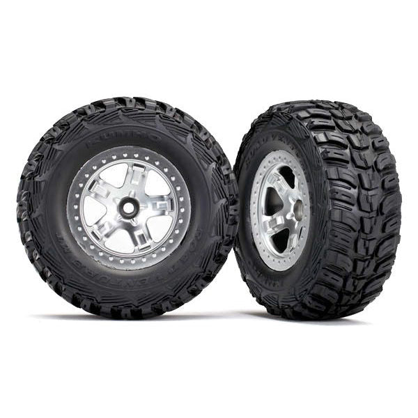 Traxxas  Kumho tires satin chrome, beadlock style wheels - Wheel/Tires - Traxxas