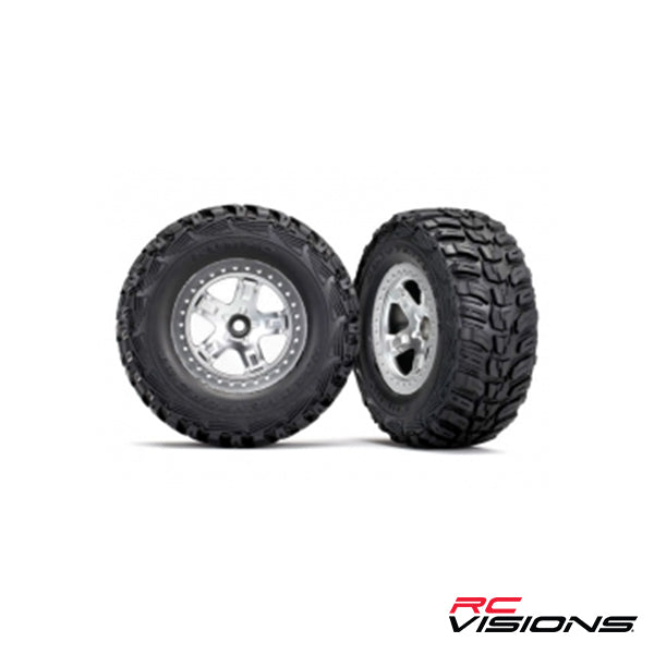 Traxxas  Kumho tires satin chrome, beadlock style wheels - Wheel/Tires - Traxxas