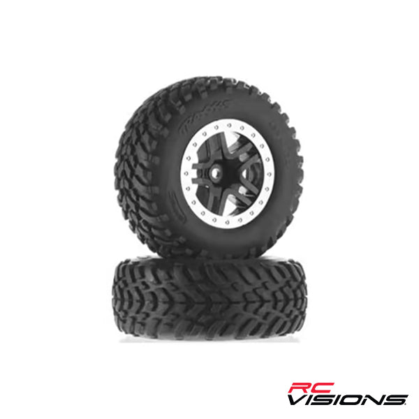 Traxxas Tire/Wheel Assembled Glue SCT Split-Spoke Black - Wheel/Tires - Traxxas