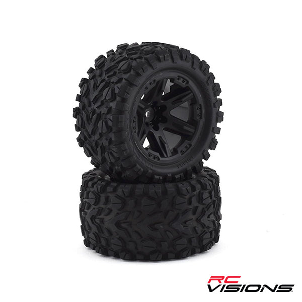 Traxxas Talon EXT 2.8" Pre-Mounted Tires w/RXT Wheels (2) (Black) - Remote Control Toys - Traxxas