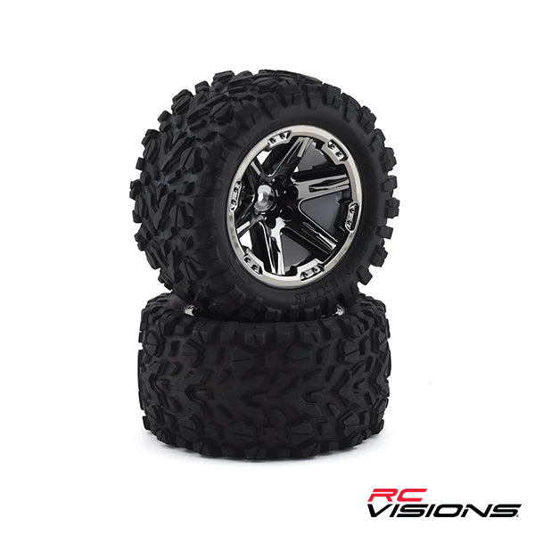 Traxxas Talon EXT 2.8" Pre-Mounted Tires w/RXT Wheels (2) (Black Chrome) - Remote Control Toys - Traxxas