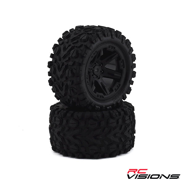 Traxxas Talon EXT 2.8" Pre-Mounted Tires w/RXT Wheels (2) (Black) (2wd Electric Rear) - Remote Control Toys - Traxxas