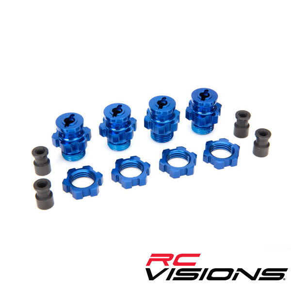 Traxxas Aluminum 17mm Wheel Adapter Set (Blue) (4) - Remote Control Toys - Traxxas
