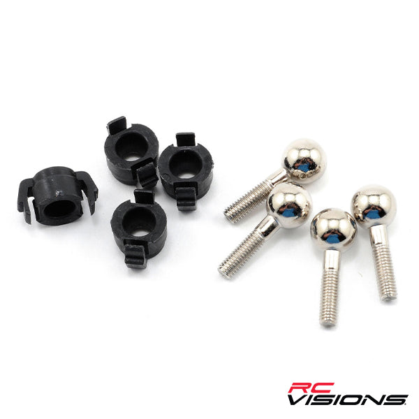 Traxxas Pivot Balls w/Pivot Ball Caps (4) - Remote Control Toys - Traxxas