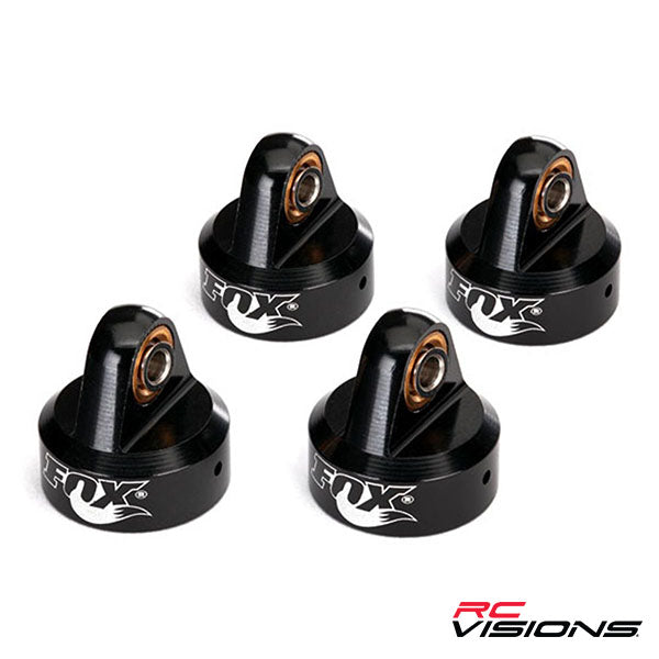 Traxxas Unlimited Desert Racer Aluminum "Fox" Shock Caps (Black) (4) - Parts - Traxxas