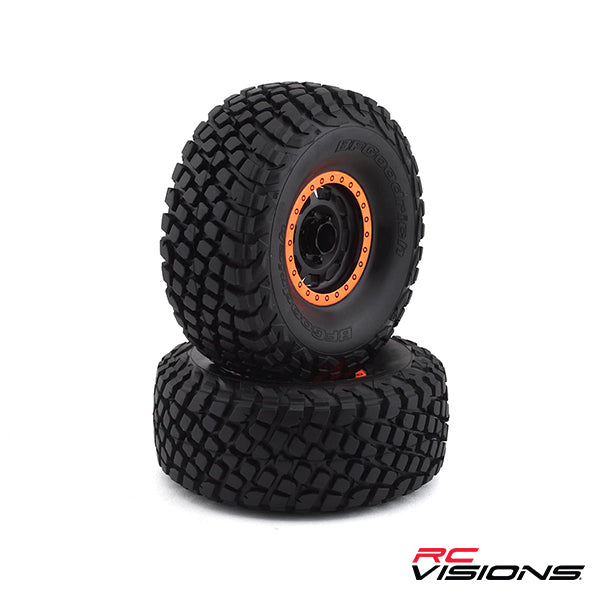 Traxxas Unlimited Desert Racer Pre-Mounted BFGoodrich Baja KR3 Tires w/Method Racing Beadlock Wheels (Black/Orange) (2) - Remote Control Toys - Traxxas