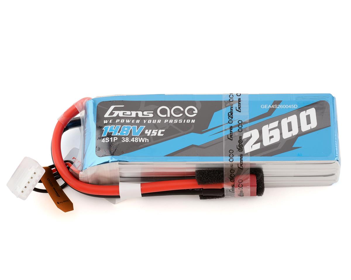 Gens Ace 4S LiPo Battery 45C (14.8V/2600mAh) w/Deans -  - Horizon Hobbies, Inc.