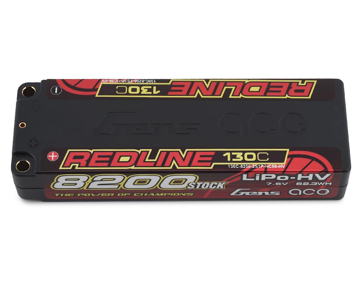 Gens Ace Redline 2s LiHV LiPo Battery 130C w/5mm Bullets (7.6V/8200mAh) -  - Horizon Hobbies, Inc.