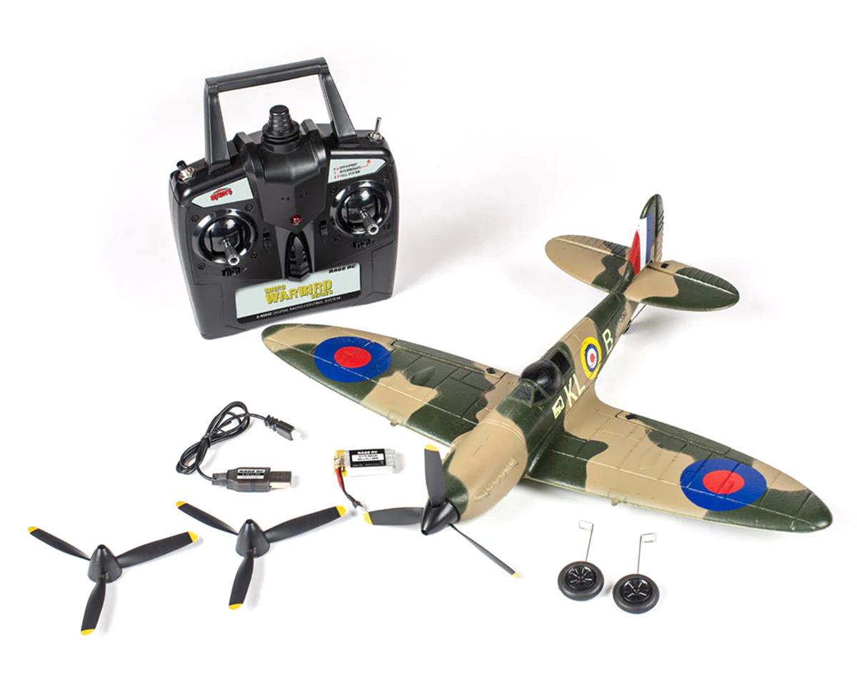 RAGE RC Supermarine Spitfire Micro RTF Airplane with PASS (Pilot Assist Stability Software) -  - HRP Distributing, Inc.